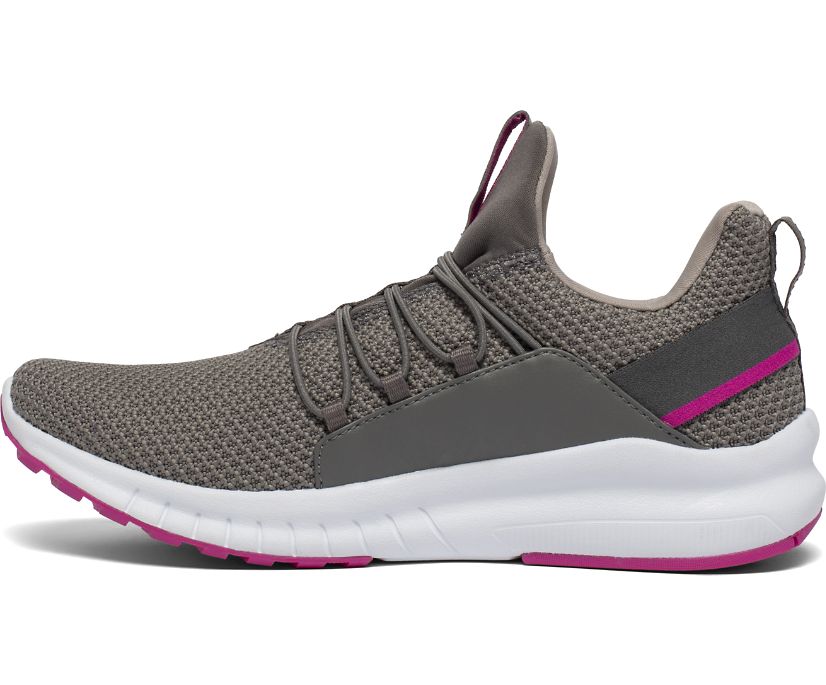 Saucony Stretch & Go Glide Women's Walking Shoes Grey / Pink | Canada 257VRWD